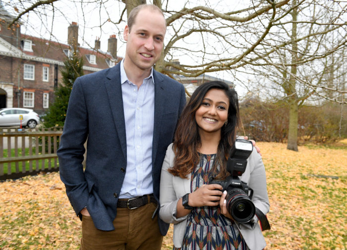 HRH PRINCE WILLIAM AND PHOTOGRAPHER SAMIA MEAH TODAY PICTURE JEREMY SELWYN 08/12/2016